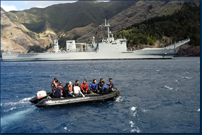 Die Triumphfahrt mit der Glocke zu LST Valdivia